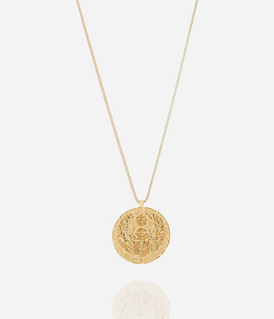 Collier Scarabée (Acier doré)