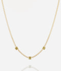 Collier Armel (Acier doré)-vert clair